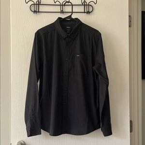 RVCA Men's Classic Black Button Down Shirt